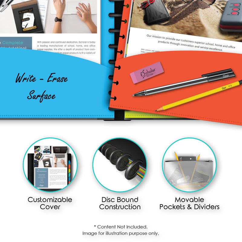 iScholar 20 Pocket Folder with Zipper Pouch, Color May Vary (34906) - Image 4